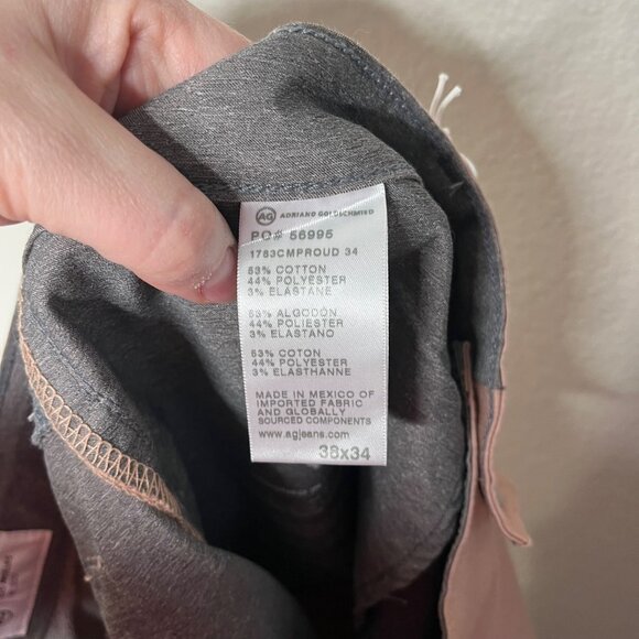 AG Adriano Goldschmied Tellis Modern Slim Airluxe Pink Twill Pants 38x34 - Picture 9 of 9